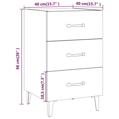 Nattbord Sengbord svart 40x40x66 cm konstruert tre