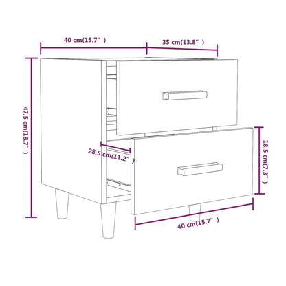 Nattbord Sengbord røkt eik 40x35x47,5 cm