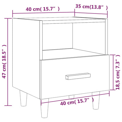 Nattbord Sengbord røkt eik 40x35x47 cm