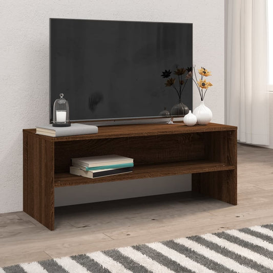 TV-benk brun eik 100x40x40 cm konstruert tre