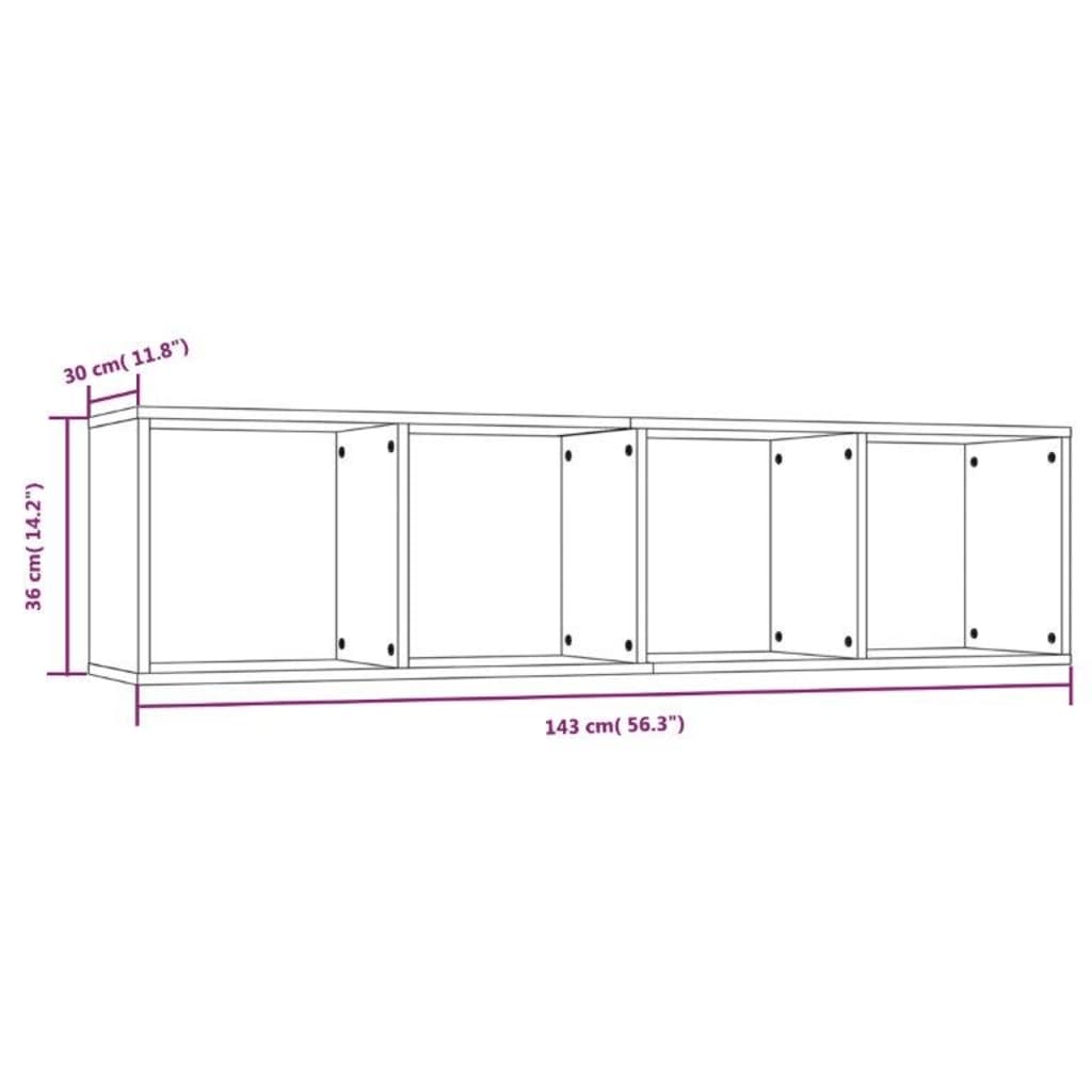 TV-benk brun eik 143x30x36 cm konstruert tre