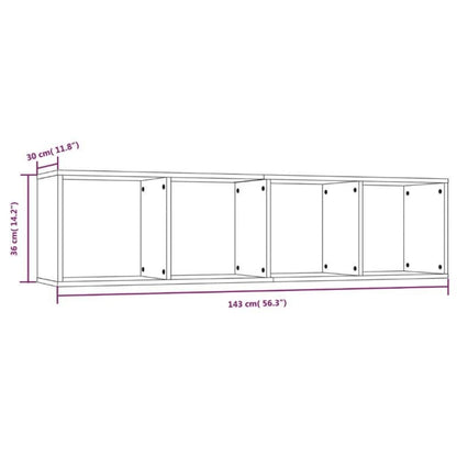 TV-benk brun eik 143x30x36 cm konstruert tre