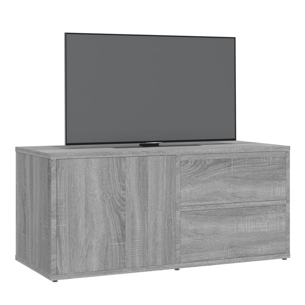 TV-benk grå sonoma 80x34x36 cm konstruert tre