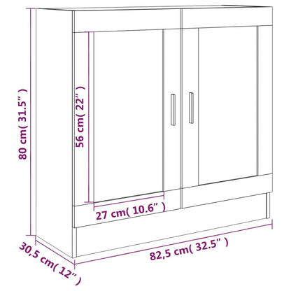 Vitrineskap grå sonoma 82,5x30,5x80 cm konstruert tre