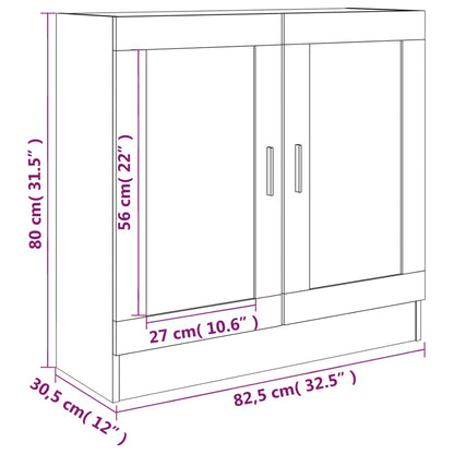 Vitrineskap brun eik 82,5x30,5x80 cm konstruert tre