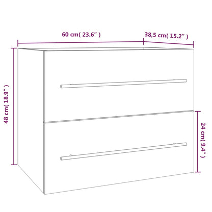 Baderomsservantskap røkt eik 60x38,5x48 cm konstruert tre