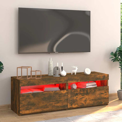 TV-Møbel Røkt Eik TV-benk med LED-lys 120x35x40 cm
