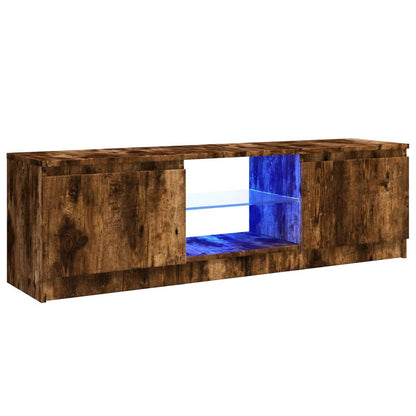 TV-Møbel Røkt EikTV-benk med LED-lys 120x30x35,5 cm