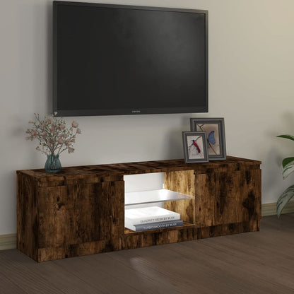 TV-Møbel Røkt EikTV-benk med LED-lys 120x30x35,5 cm
