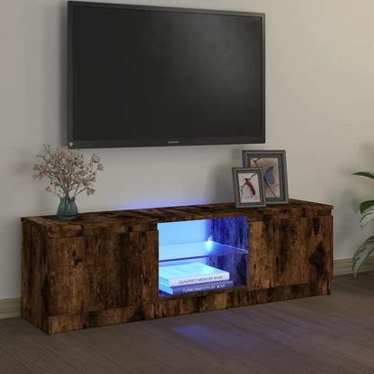 TV-Møbel Røkt EikTV-benk med LED-lys 120x30x35,5 cm