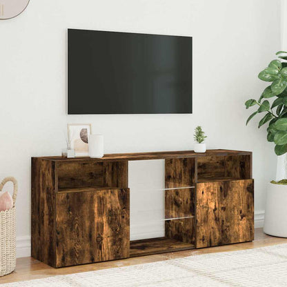 TV-Møbel Røkt EikTV-benk med LED-lys 120x30x50 cm