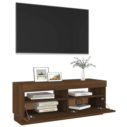 TV-Møbel Brun Eik TV-benk med LED-lys 100x35x40 cm