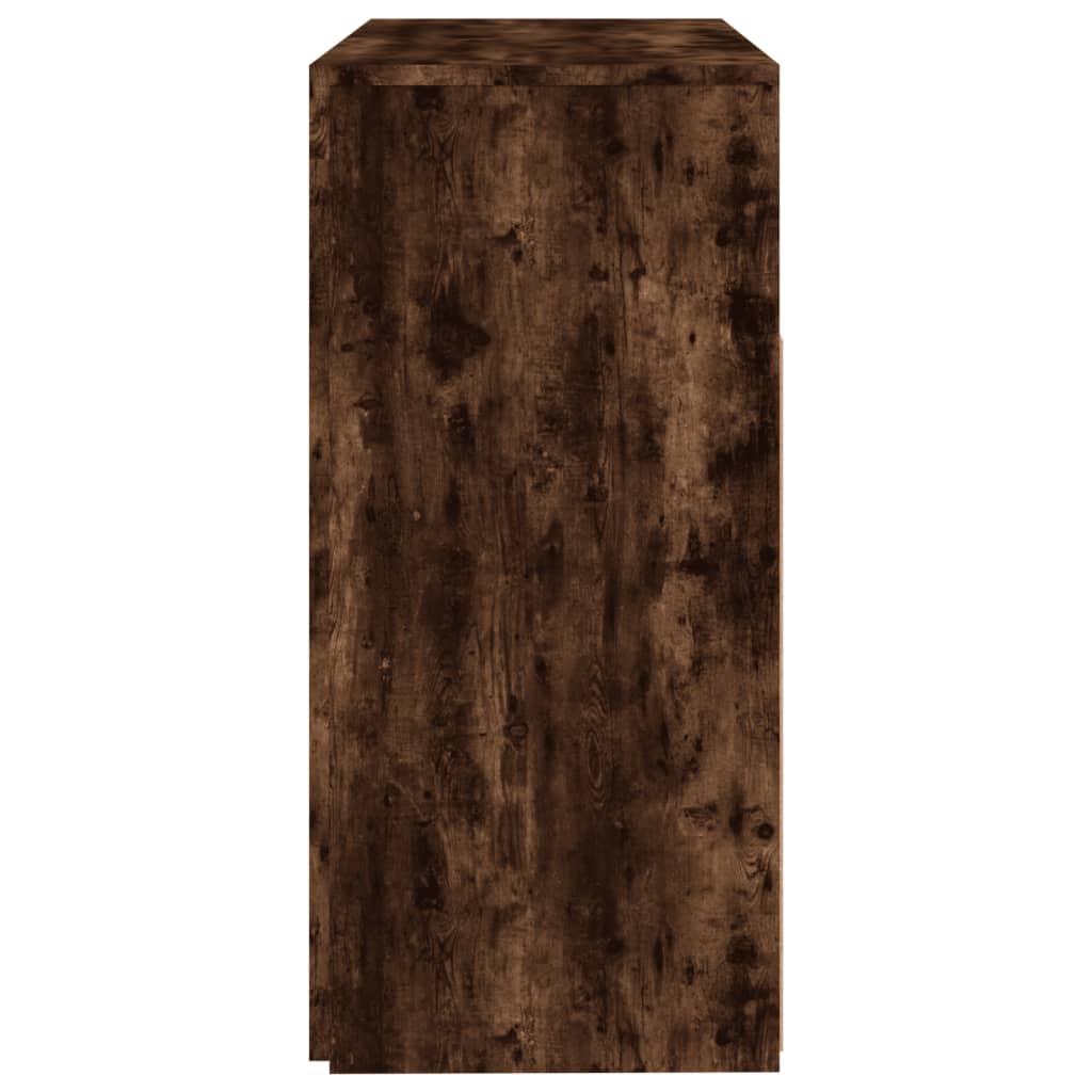 Skjenk Røkt Eik med LED-lys 80x35x75 cm