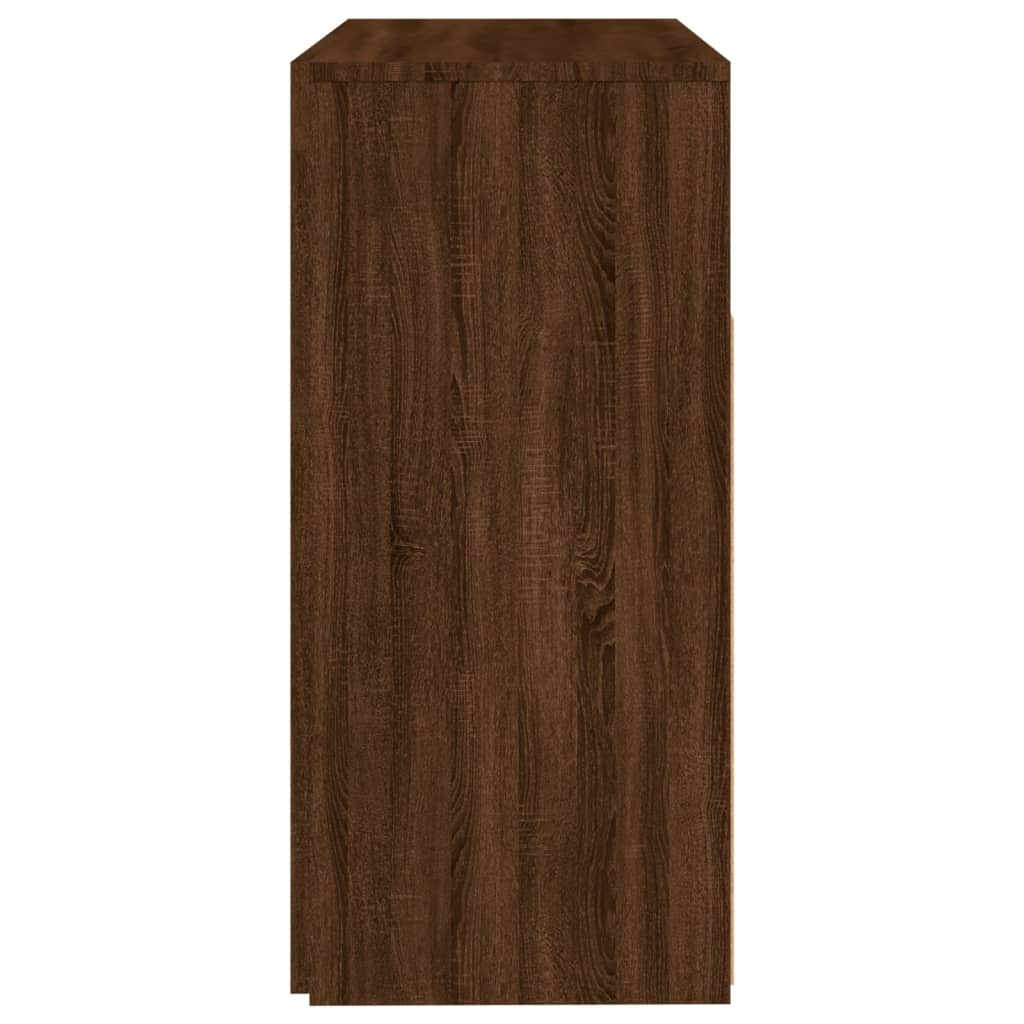 Skjenk Brun Eik med LED-lys 80x35x75 cm