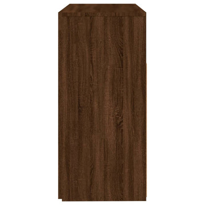 Skjenk Brun Eik med LED-lys 80x35x75 cm