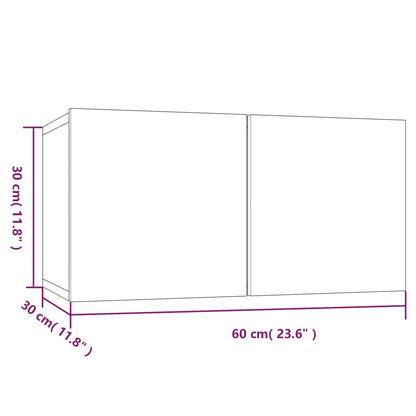 TV-benk grå sonoma 60x30x30 cm konstruert tre