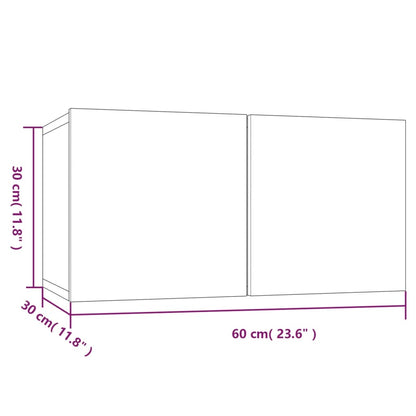 TV-benk brun eik 60x30x30 cm konstruert tre