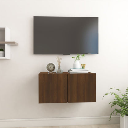 TV-benk brun eik 60x30x30 cm konstruert tre