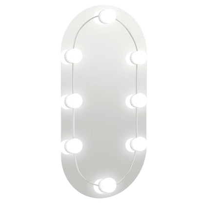 Veggspeil med LED-lys 60x30 cm glass oval