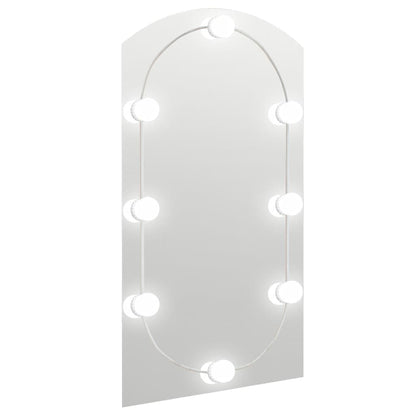 Veggspeil med LED-lys 90x45 cm glass oval