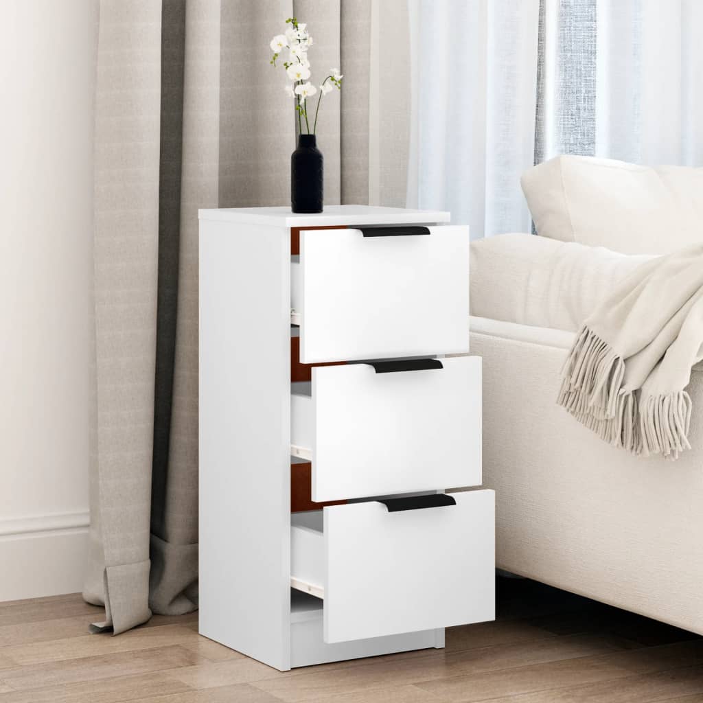 Skjenk hvit 30x30x70 cm konstruert tre