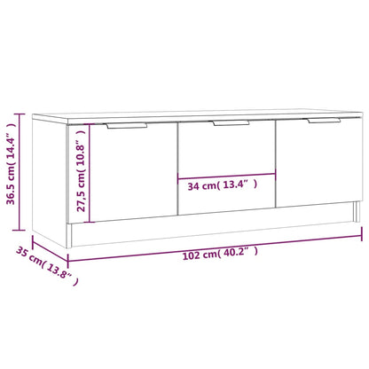 TV-benk hvit høyglans 102x35x36,5 cm konstruert tre