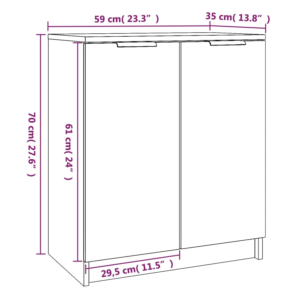 Skoskap sonoma eik 59x35x70 cm konstruert tre