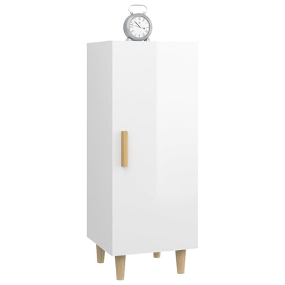 Skjenk høyglans hvit 34,5x34x90 cm konstruert tre