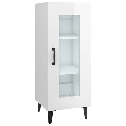 Skjenk høyglans hvit 34,5x34x90 cm konstruert tre