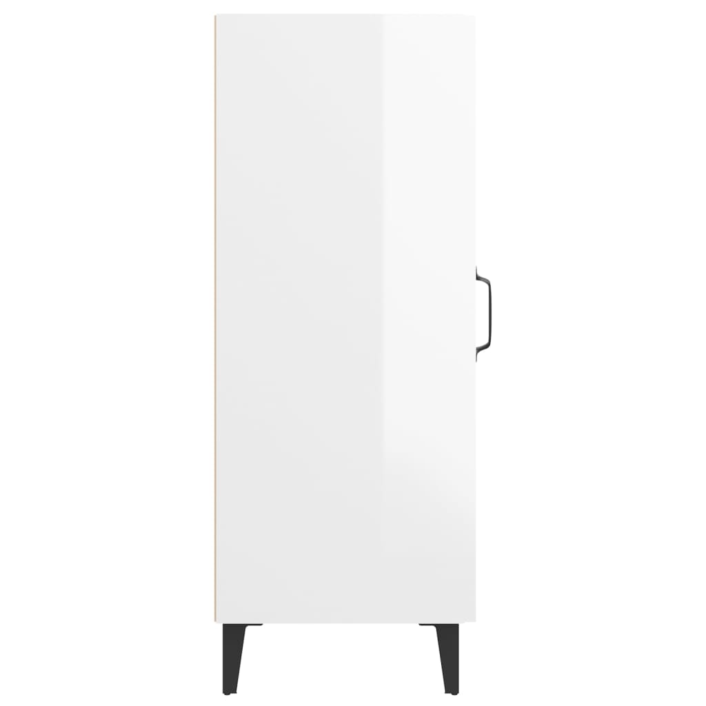 Skjenk høyglans hvit 34,5x34x90 cm konstruert tre