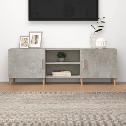 TV-benk betonggrå 150x30x50 cm konstruert tre