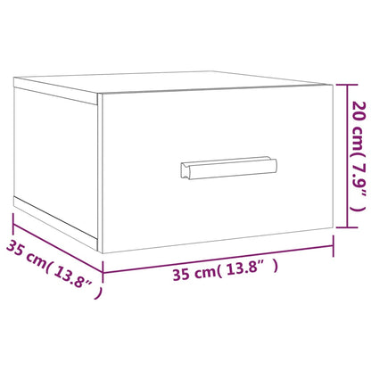 Nattbord Sengbord Veggmontert svart 35x35x20 cm