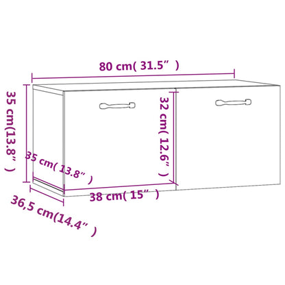 Veggskap betonggrå 80x36,5x35 cm konstruert tre