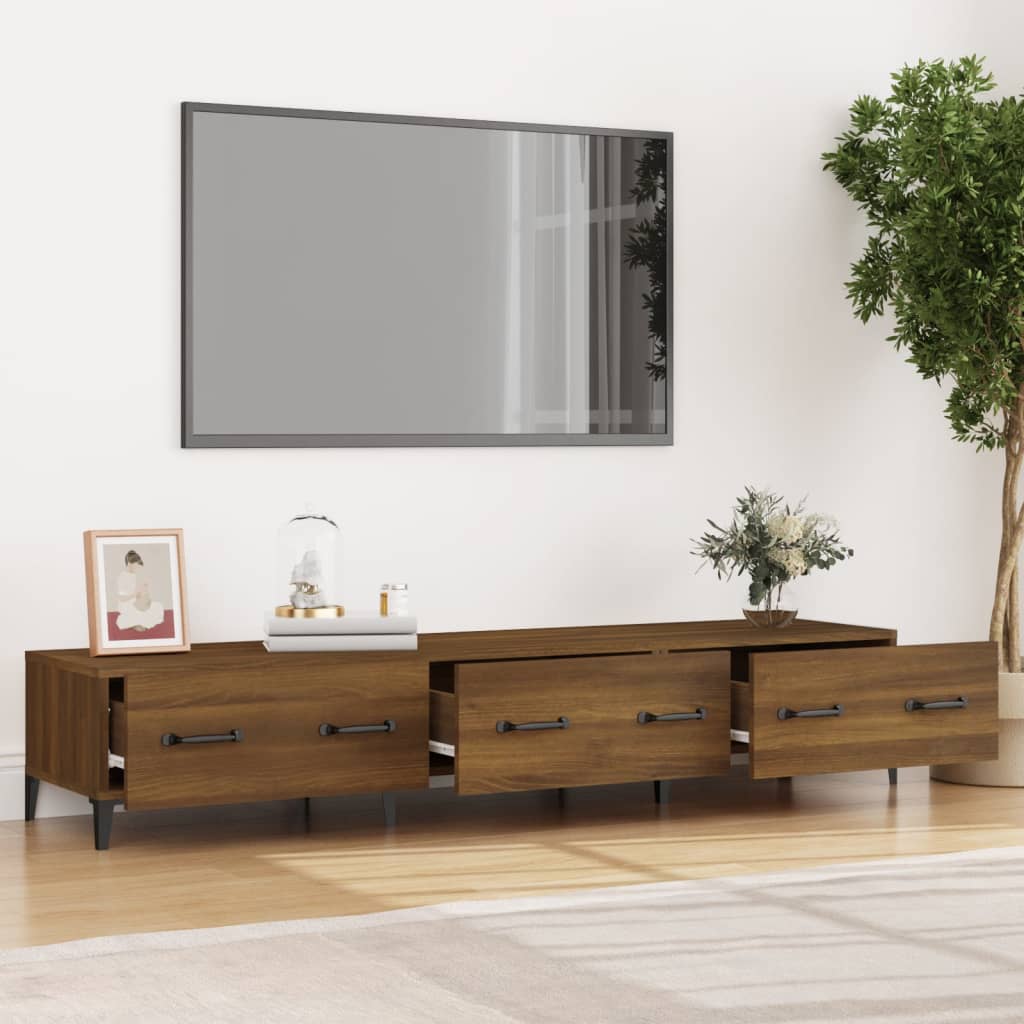 TV-benk brun eik 150x34,5x30 cm konstruert tre