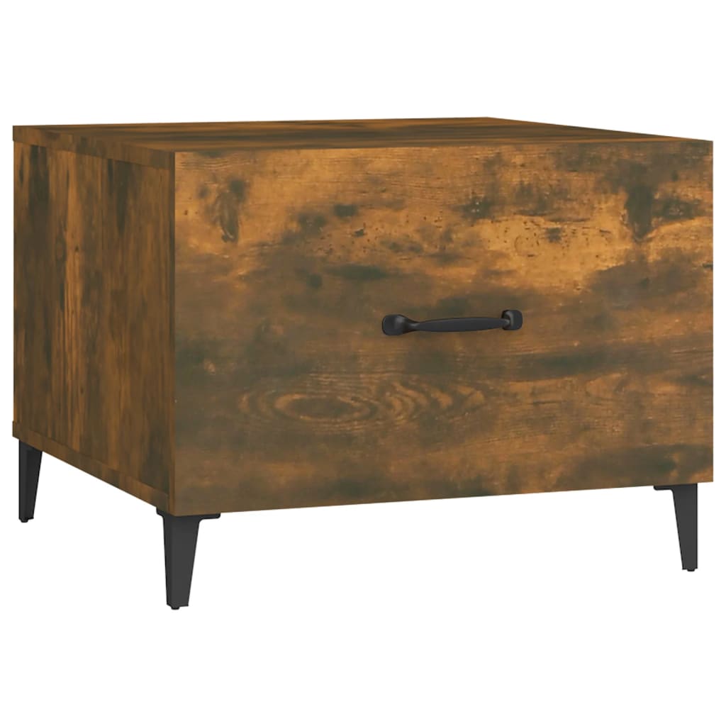 Salongbord Sofabord Røkt Eik med metallben 2 stk 50x50x40 cm