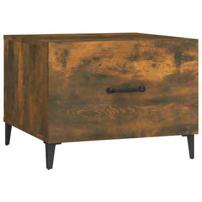 Salongbord Sofabord Røkt Eik med metallben 2 stk 50x50x40 cm