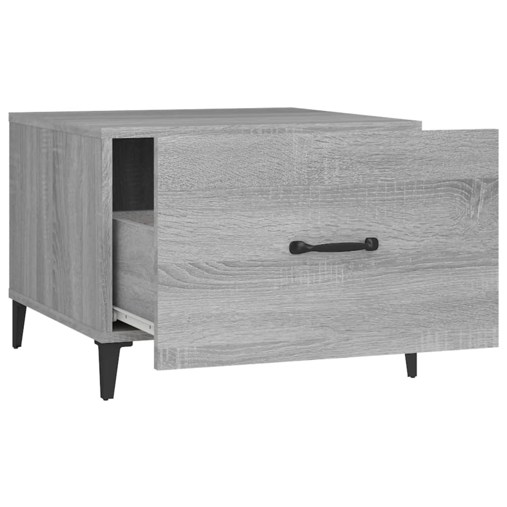 Salongbord Sofabord Sonoma Grå med metallben 2 stk 50x50x40 cm