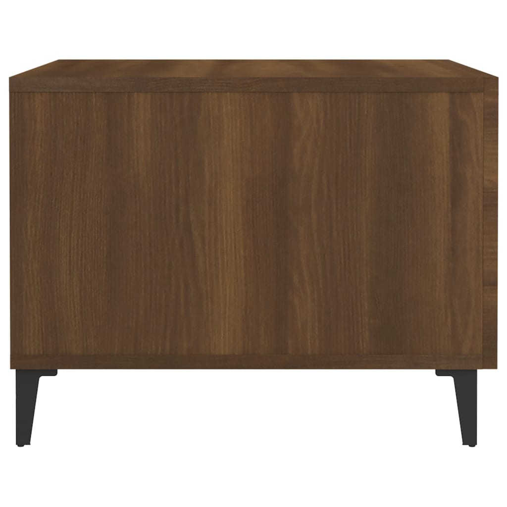 Salongbord Sofabord Brun Eik med metallben 2 stk 50x50x40 cm