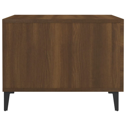 Salongbord Sofabord Brun Eik med metallben 2 stk 50x50x40 cm