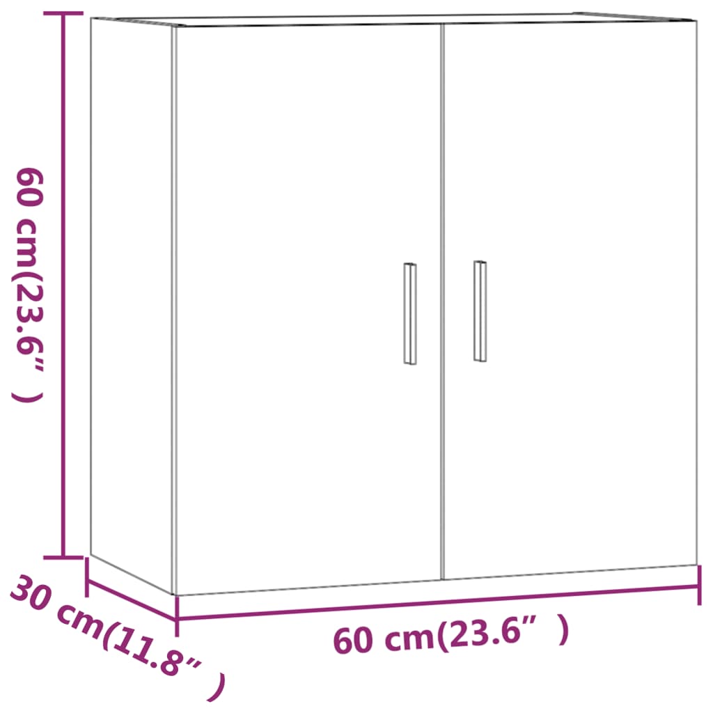 Veggskap brun eik 60x30x60 cm konstruert tre