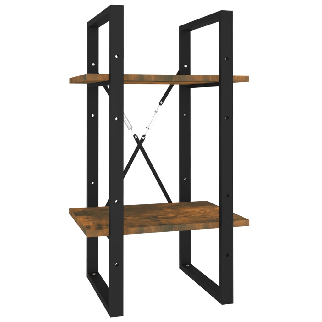 Bokhylle 2 etasjer røkt eik 40x30x70 cm konstruert tre