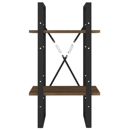 Bokhylle 2 etasjer brun eik 40x30x70 cm konstruert tre