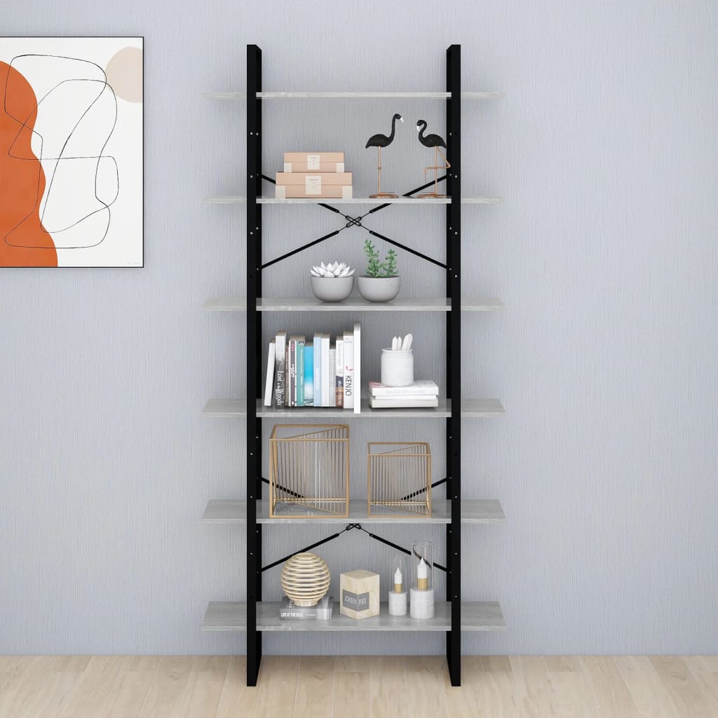 Bokhylle Sonoma Grå 100x30x210 cm