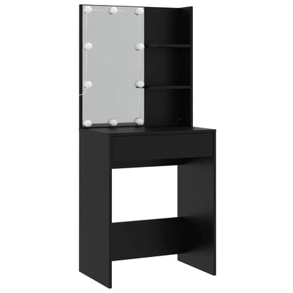 Sminkebord Svart Sett LED