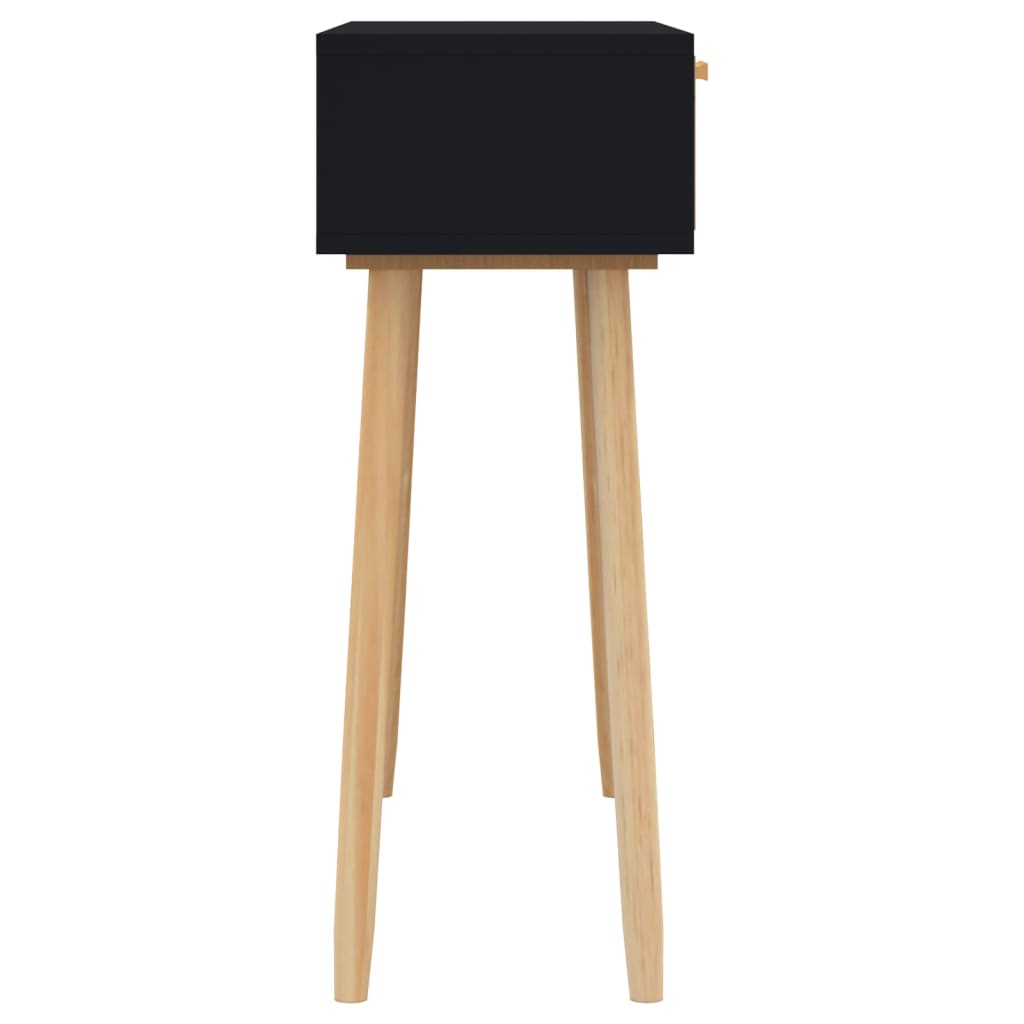 Avlastningsbord Konsollbord Svart 80x30x75 cm heltre furu og naturrotting