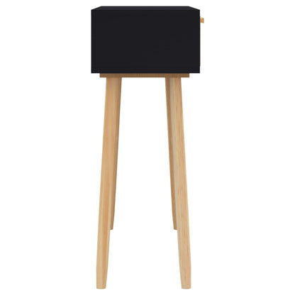 Avlastningsbord Konsollbord Svart 80x30x75 cm heltre furu og naturrotting