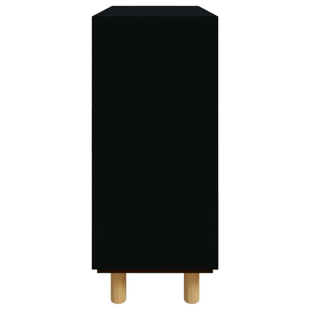 Skjenk Svart 60x30x70 cm heltre furu og naturrotting