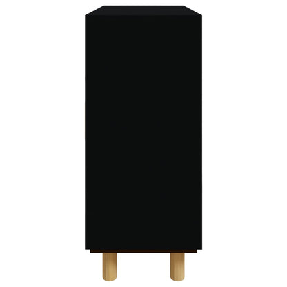 Skjenk Svart 60x30x70 cm heltre furu og naturrotting