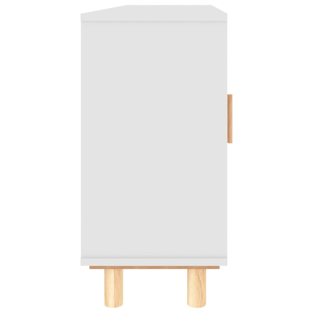 Skjenk Hvit 105x30x60 cm heltre furu og naturrotting