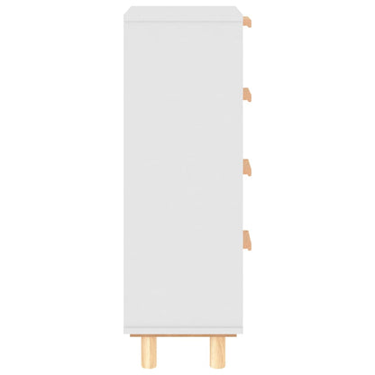 Skjenk Hvit 40x30x90 cm heltre furu og naturrotting